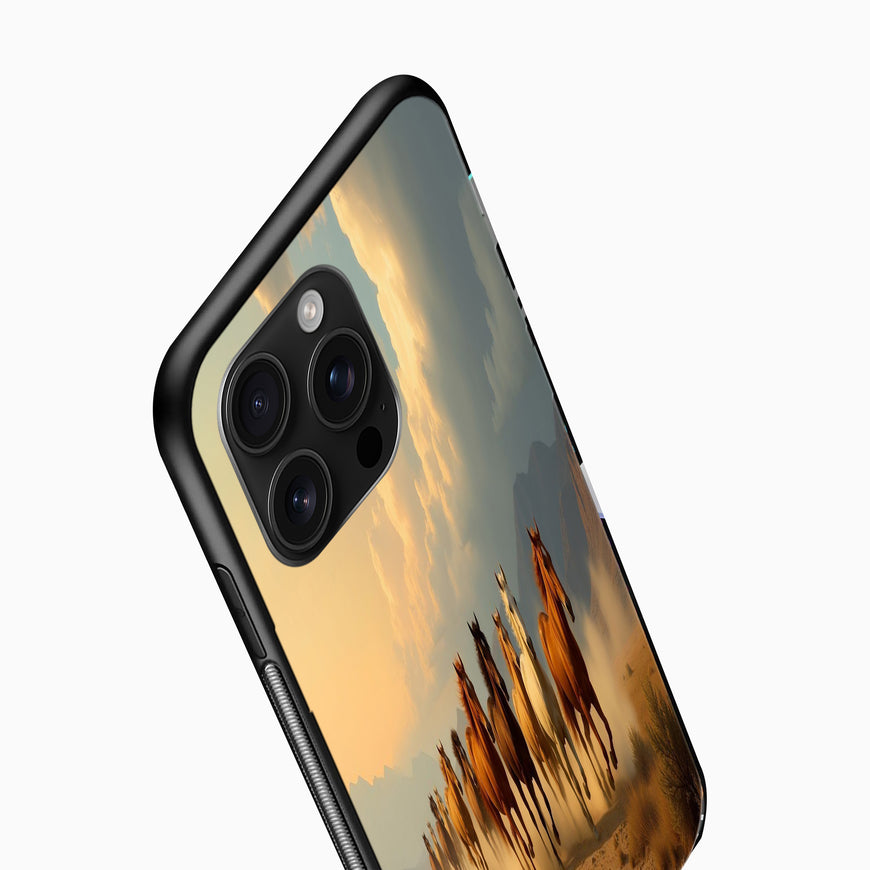 Running Horses Desert Art mobile cover