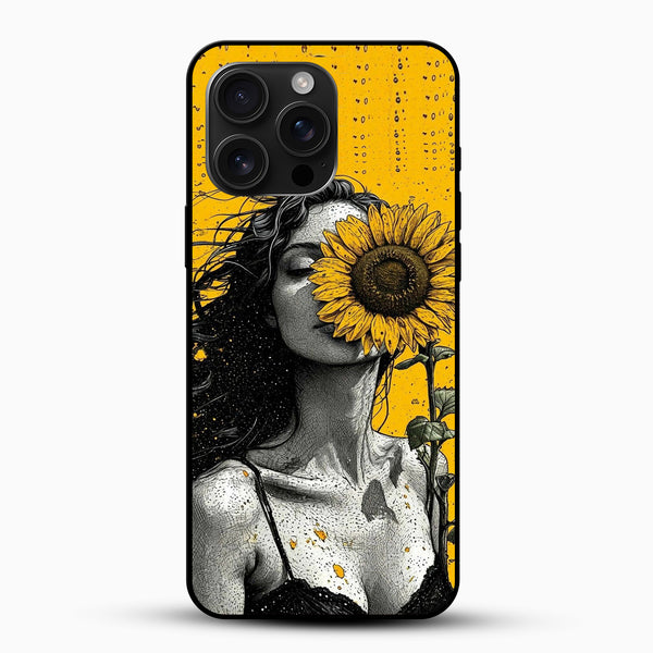 Sunflower Girl Artistic Yellow Phone Case