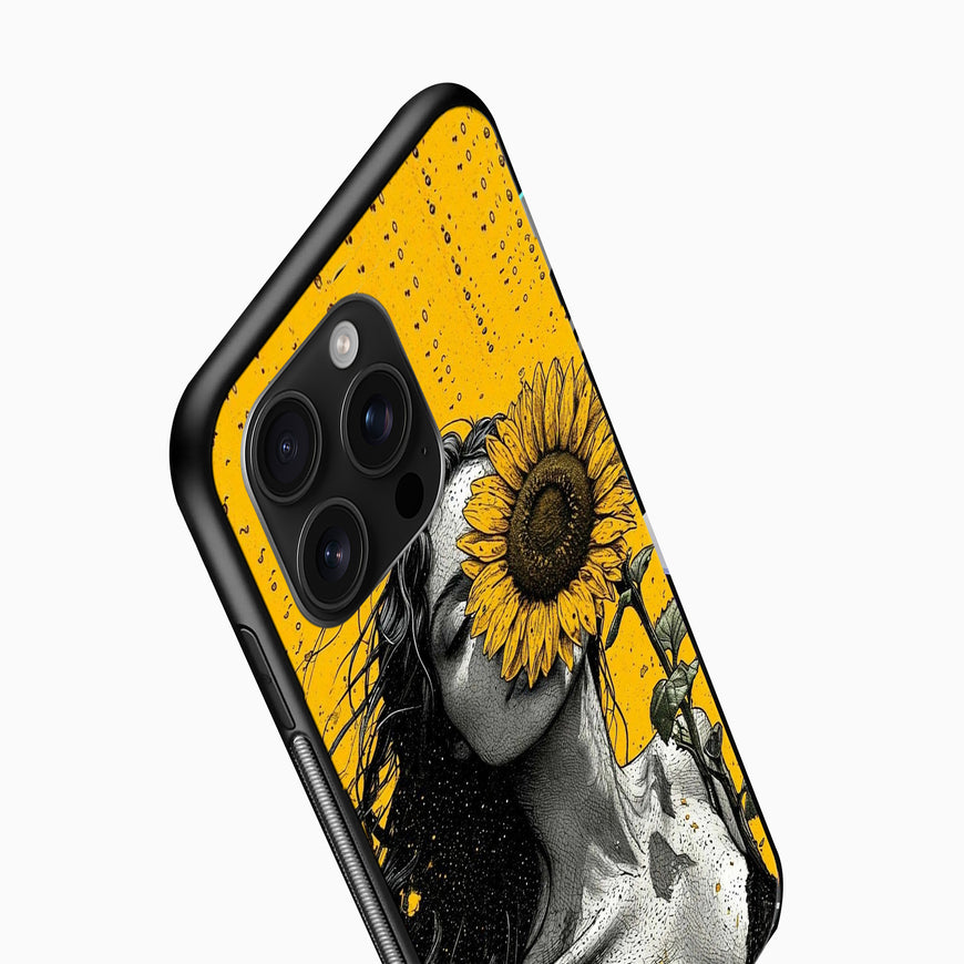 Sunflower Girl Artistic Yellow mobile cover
