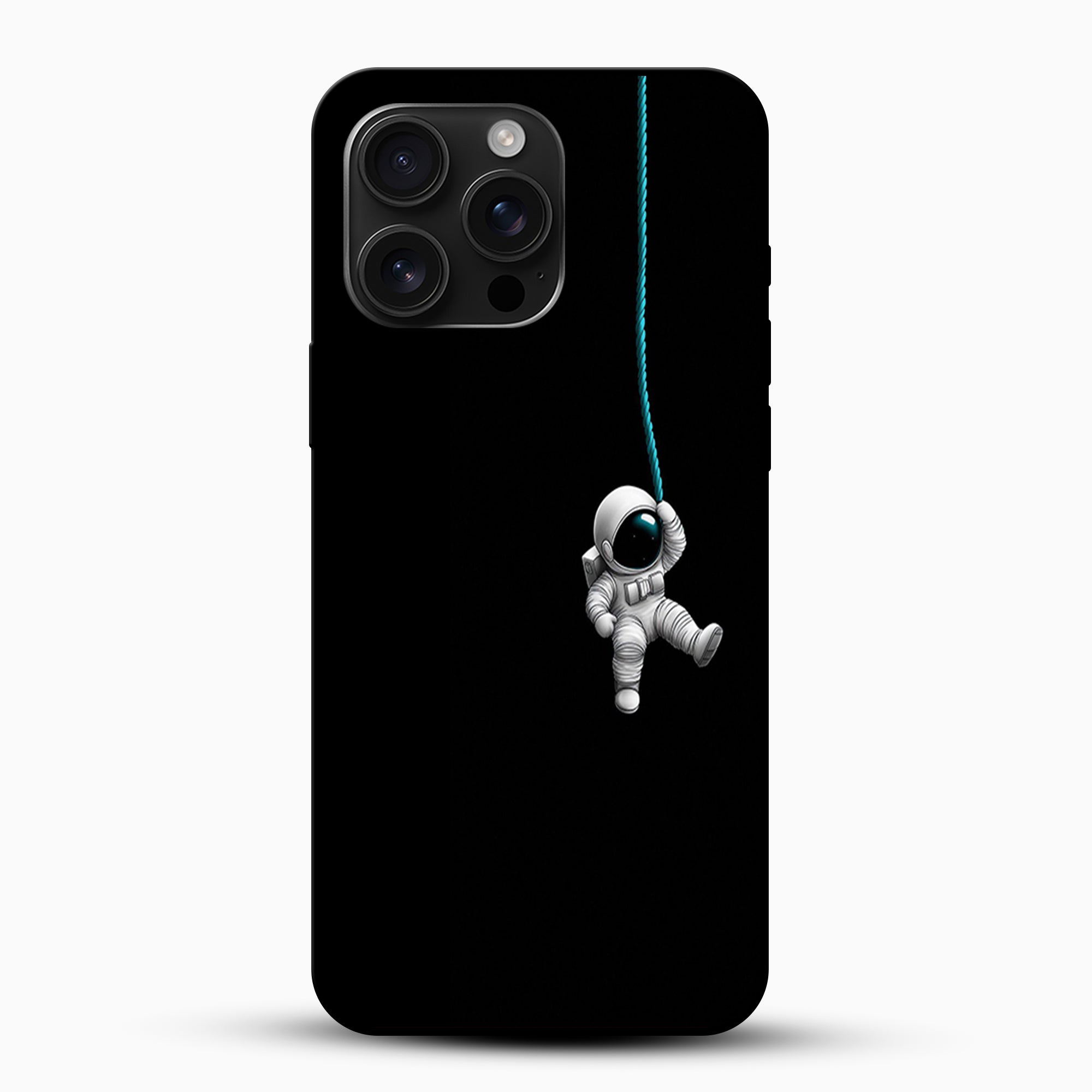 Minimal Hanging Astronaut Black Phone Case