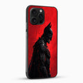 Phone case with Batman silhouette on a red background