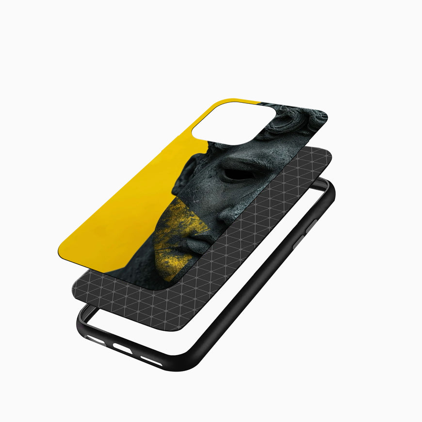 Modern Muse Bold Yellow Statue Phone Case