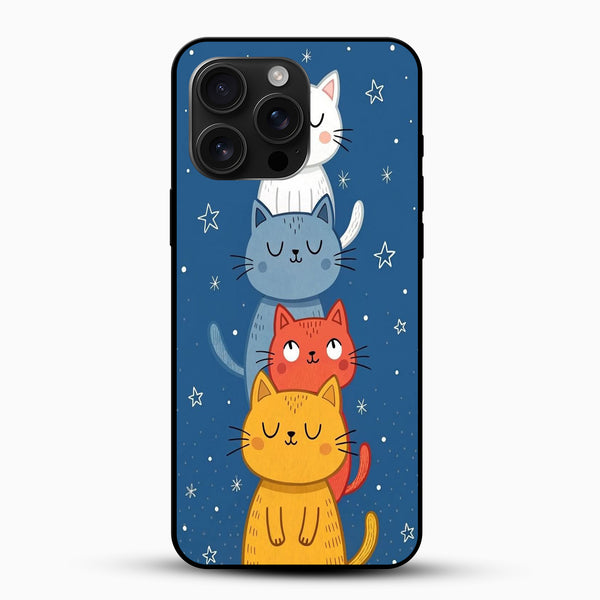 Cute Stacked Cats Mobile Cover