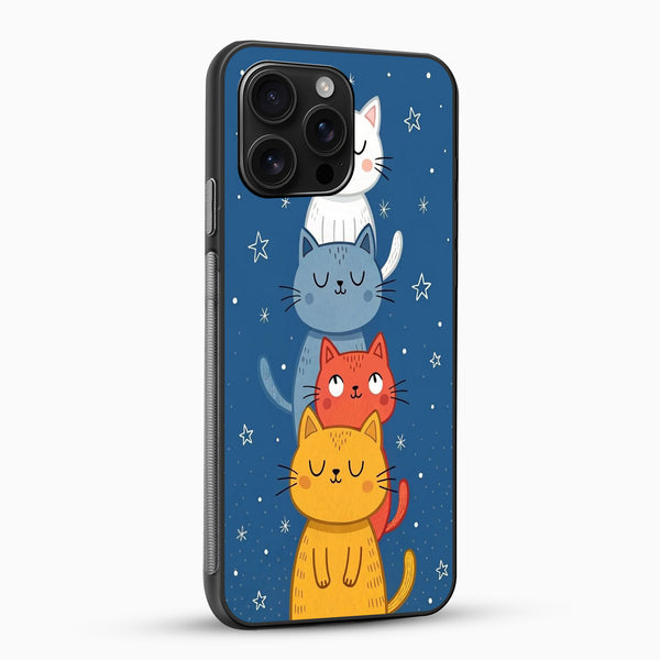 Cute Stacked Cats Mobile Cover
