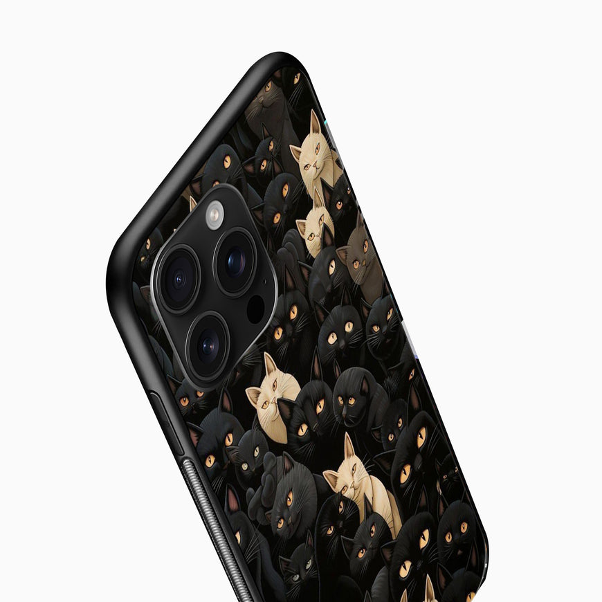 Black Cat Pattern Mobile Cover – Cute Kitty