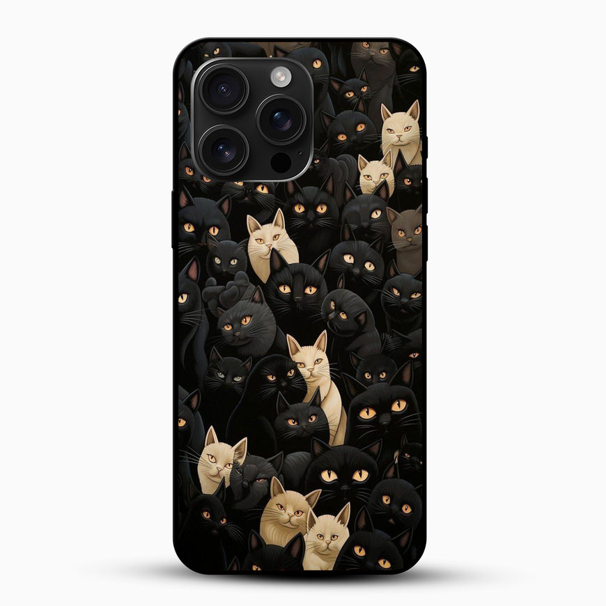Black Cat Pattern Mobile Cover – Cute Kitty