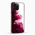 Phone case with pink and red abstract design on a white background