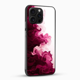 Phone case with pink and red abstract design on a white background