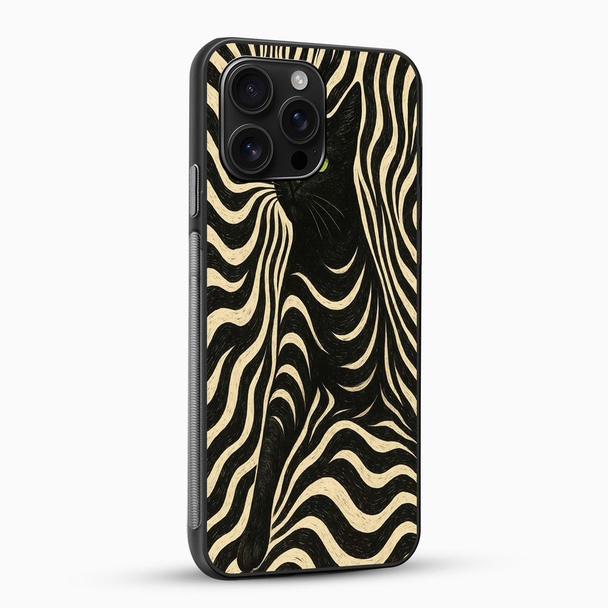 Phone case with zebra pattern on a white background