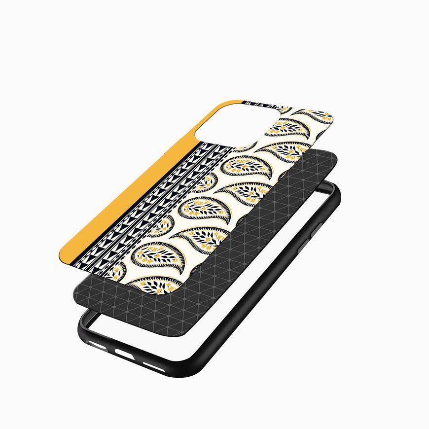 Yellow & Black Ethnic Pattern iPhone case