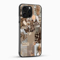Phone case with nature-themed collage design on a white background