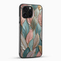 Phone case with leaf pattern on a white background