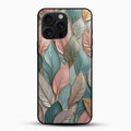 Teal Leaf Pattern Phone Case