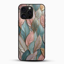 Teal Leaf Pattern Phone Case
