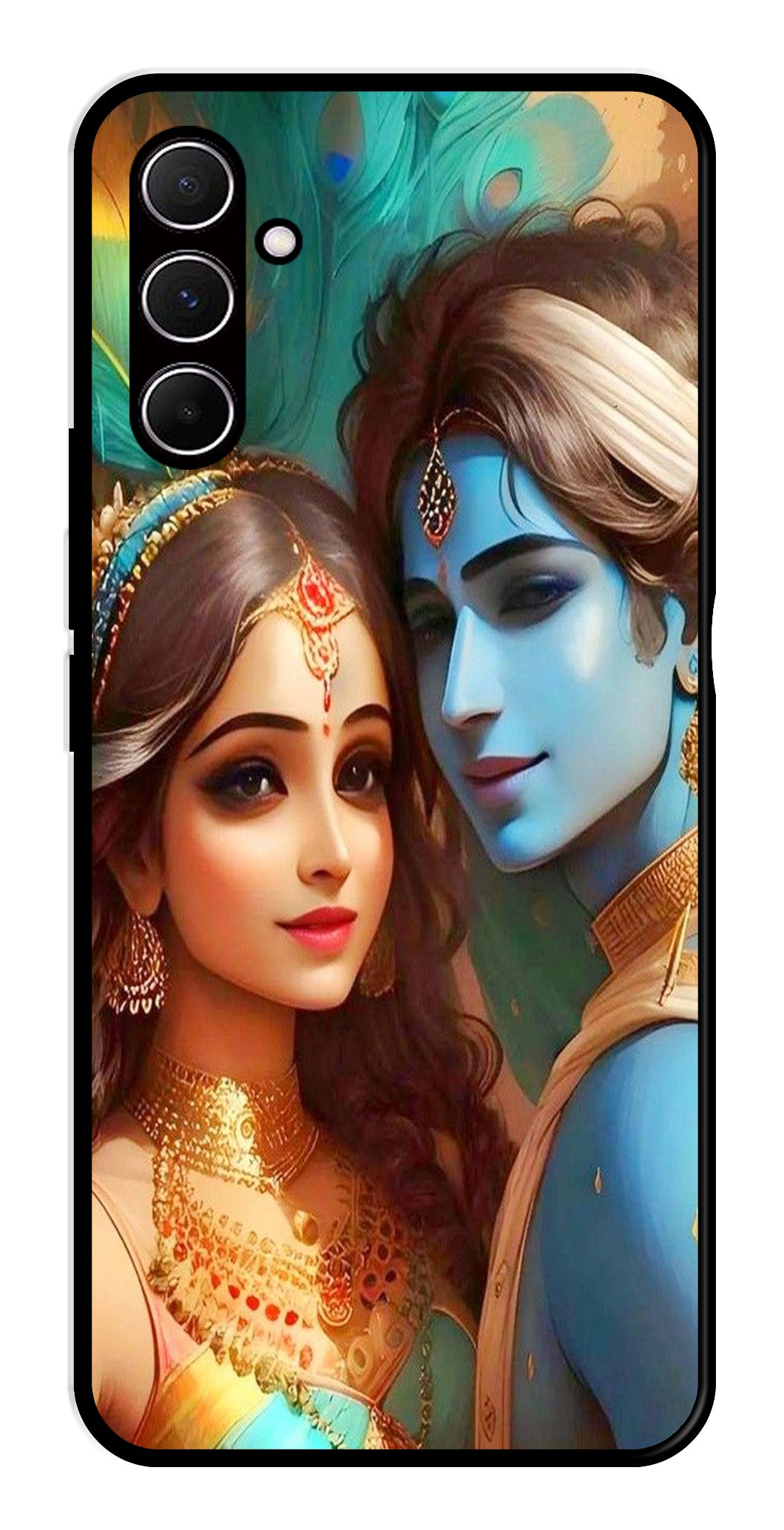 Lord Radha Krishna Metal Mobile Case for Samsung Galaxy A55 5G   (Design No -01)
