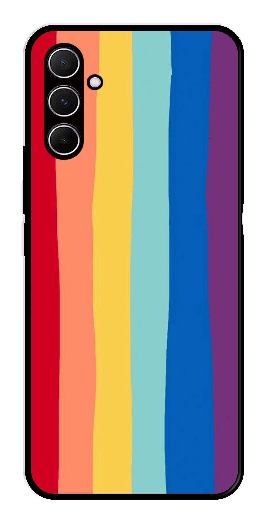 Rainbow MultiColor Metal Mobile Case for Samsung Galaxy A55 5G   (Design No -03)