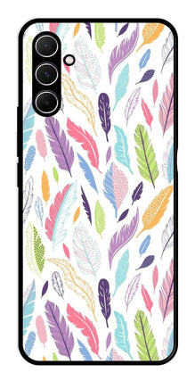 Colorful Feathers Metal Mobile Case for Samsung Galaxy A35 5G