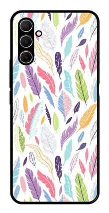 Colorful Feathers Metal Mobile Case for Samsung Galaxy A55 5G