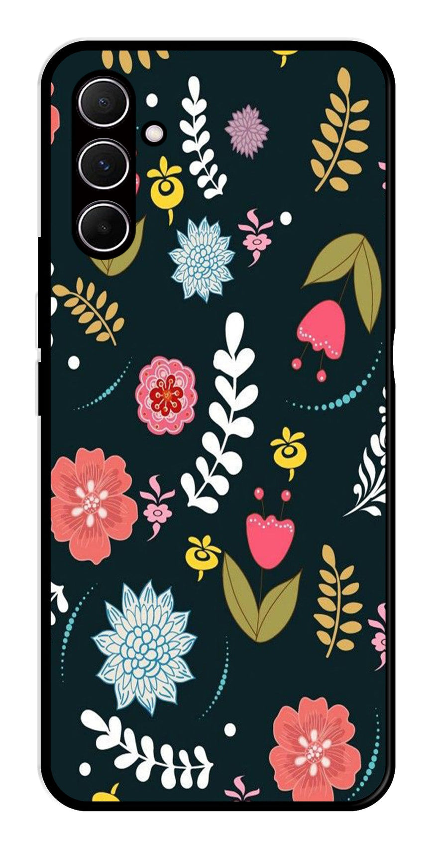 Floral Pattern2 Metal Mobile Case for Samsung Galaxy A35 5G   (Design No -12)