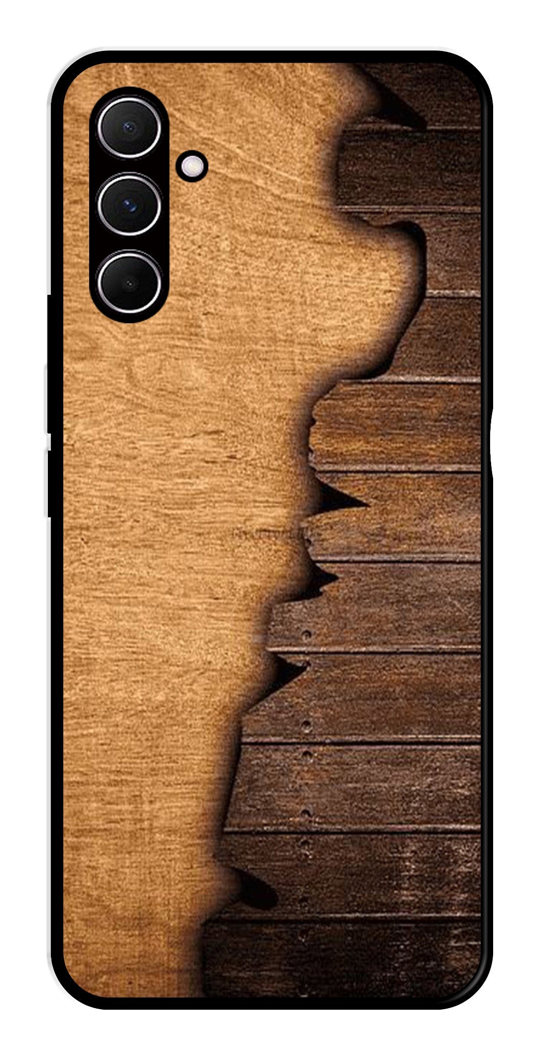 Wooden Design Metal Mobile Case for Samsung Galaxy A55 5G   (Design No -13)
