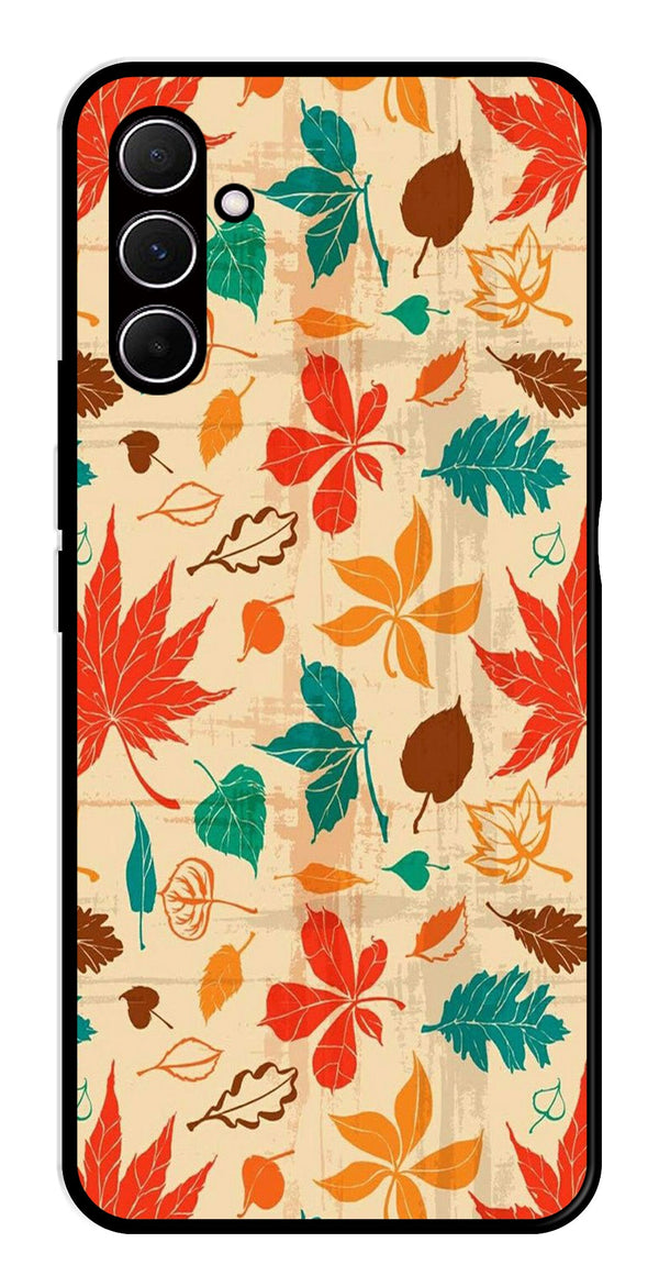 Leafs Design Metal Mobile Case for Samsung Galaxy A55 5G   (Design No -14)