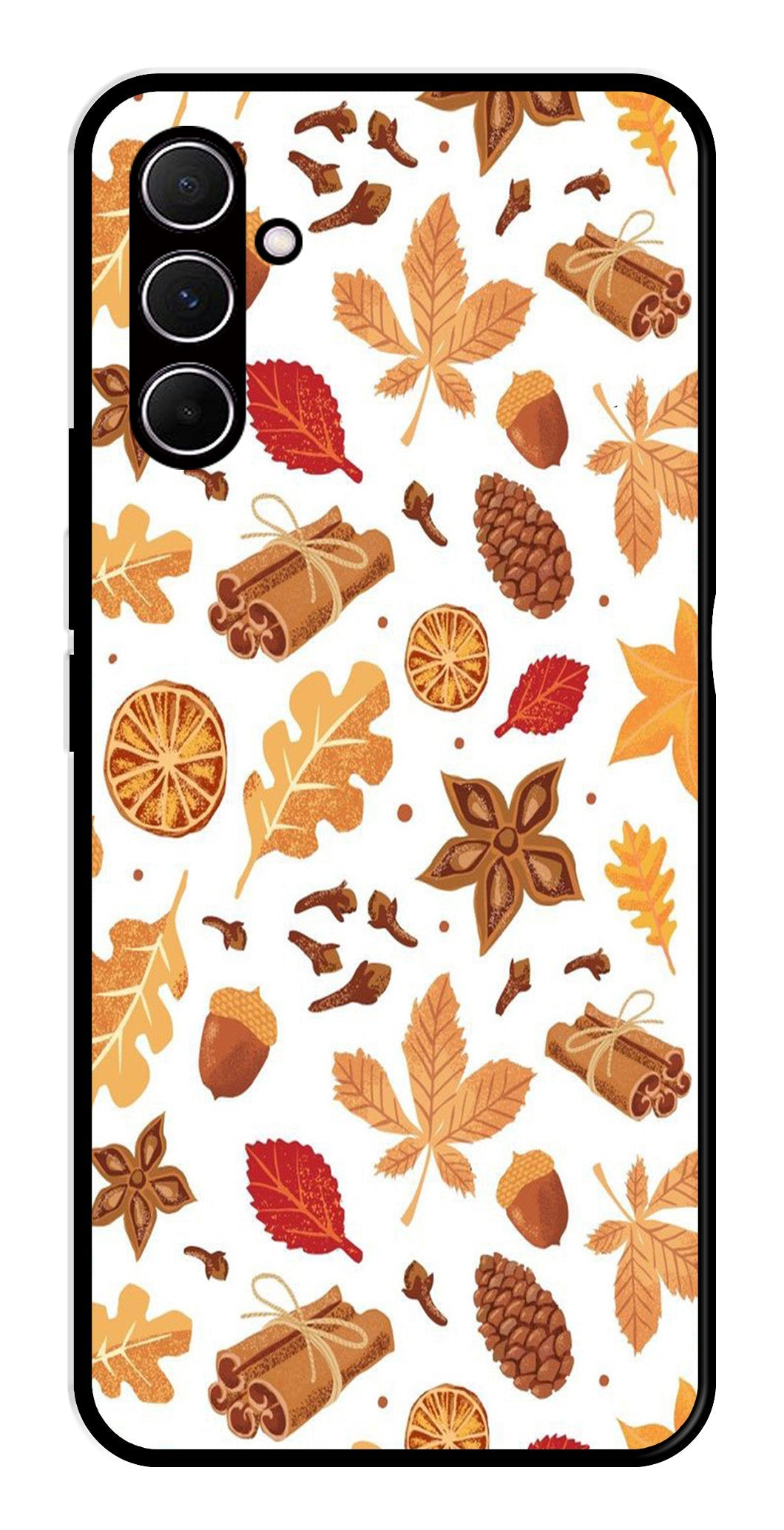 Autumn Leaf Metal Mobile Case for Samsung Galaxy A55 5G   (Design No -19)
