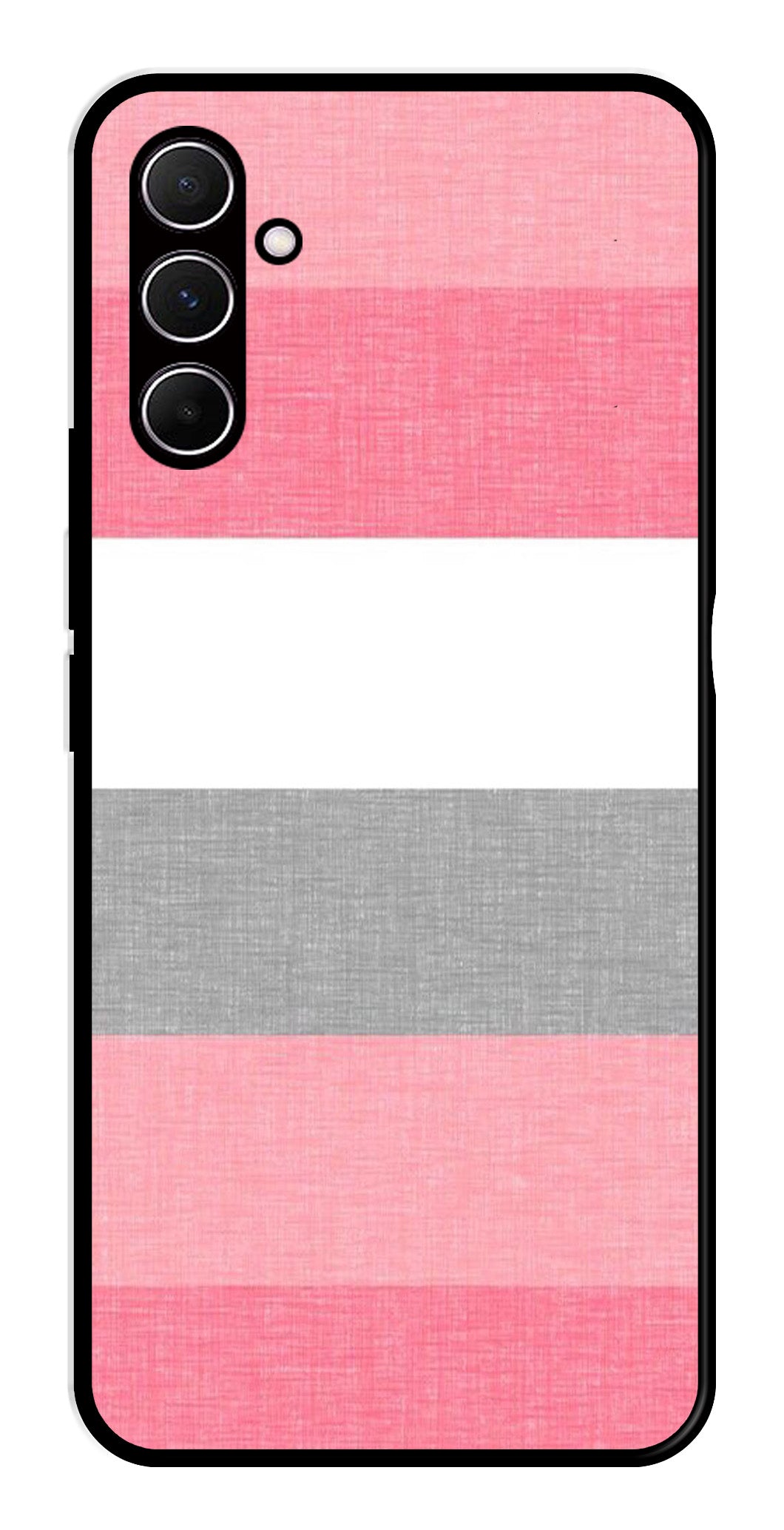 Pink Pattern Metal Mobile Case for Samsung Galaxy A55 5G   (Design No -23)