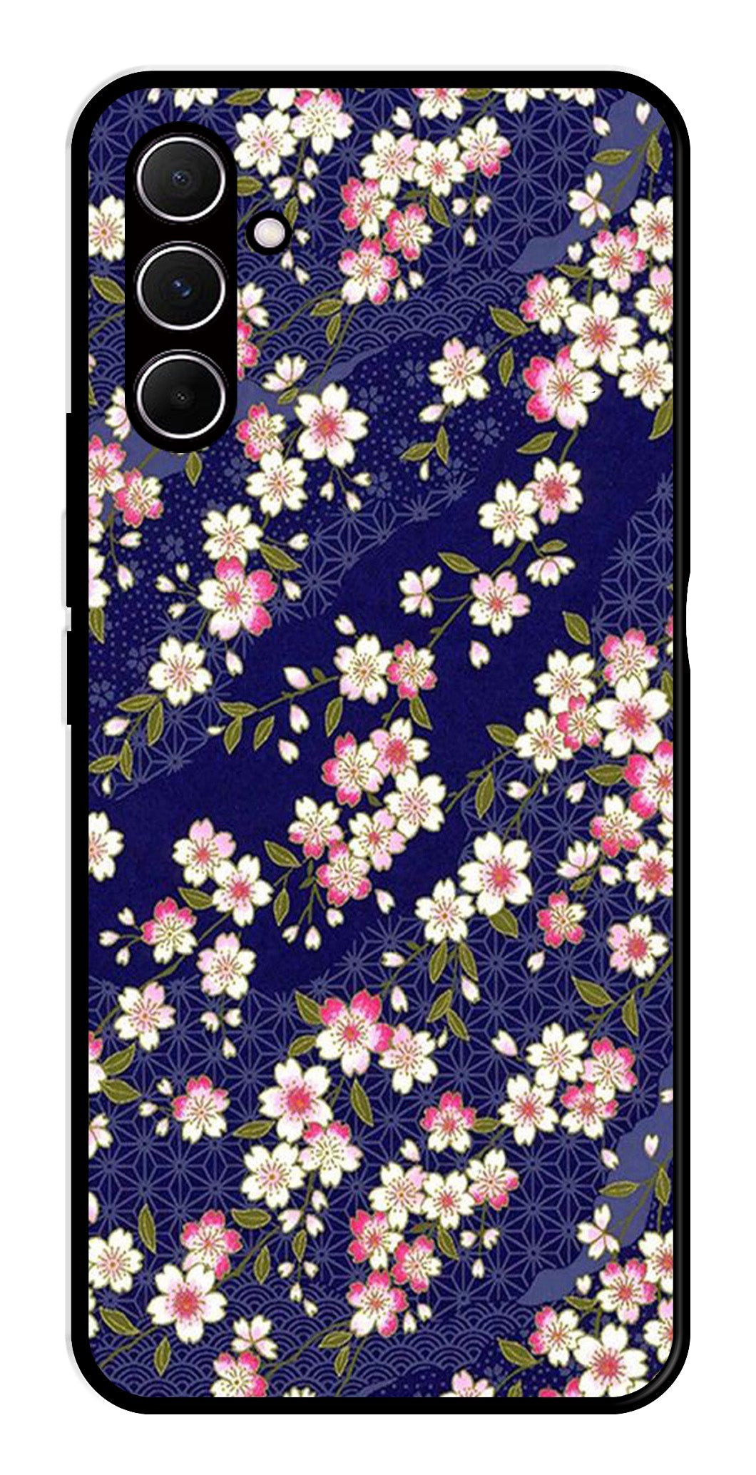 Flower Design Metal Mobile Case for Samsung Galaxy A55 5G   (Design No -25)