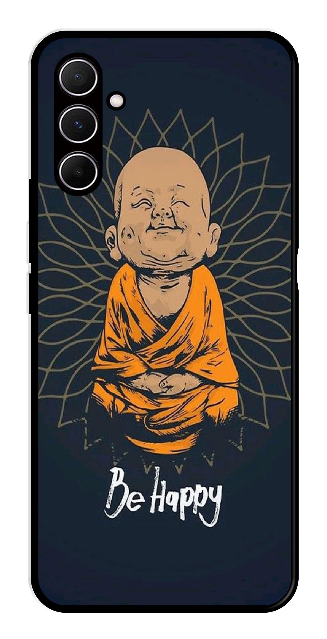 Be Happy Metal Mobile Case for Samsung Galaxy A55 5G   (Design No -27)