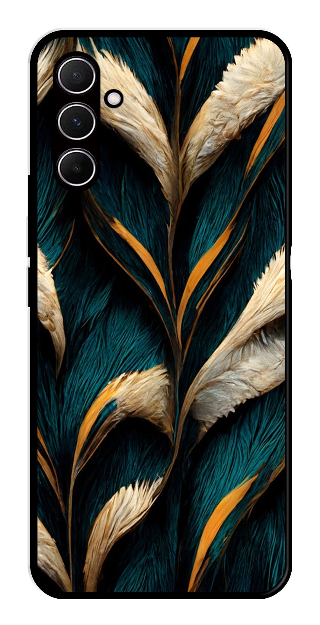 Feathers Metal Mobile Case for Samsung Galaxy A55 5G   (Design No -30)