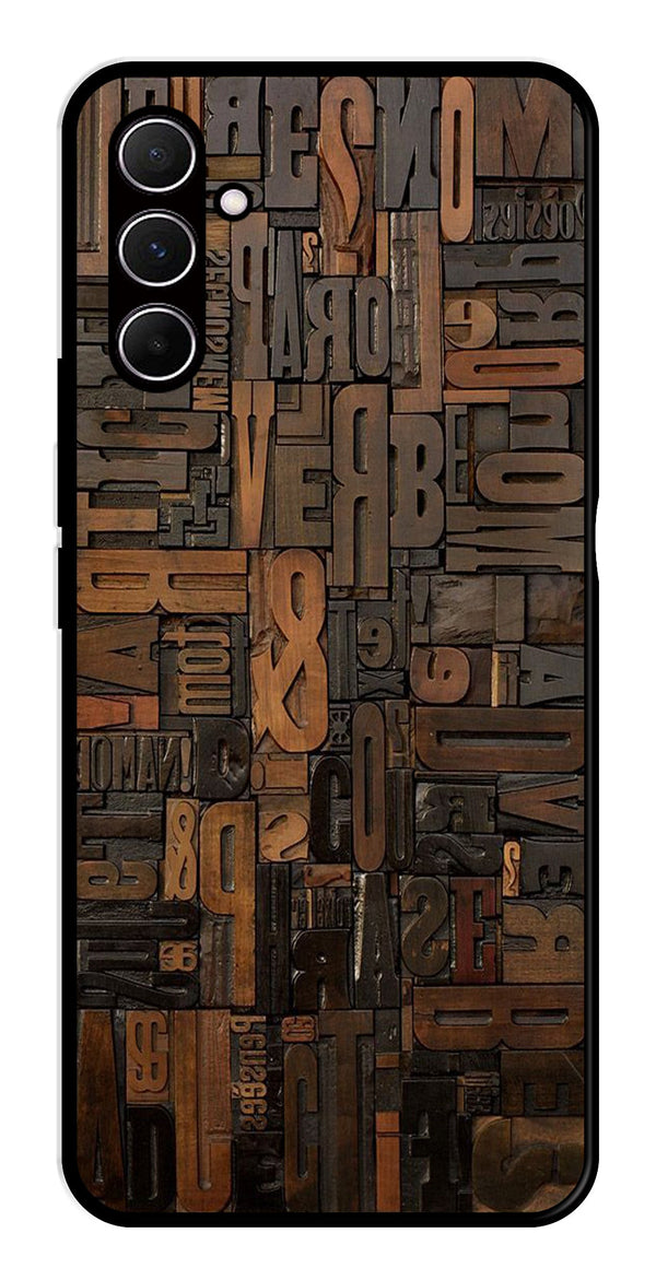 Alphabets Metal Mobile Case for Samsung Galaxy A55 5G   (Design No -32)