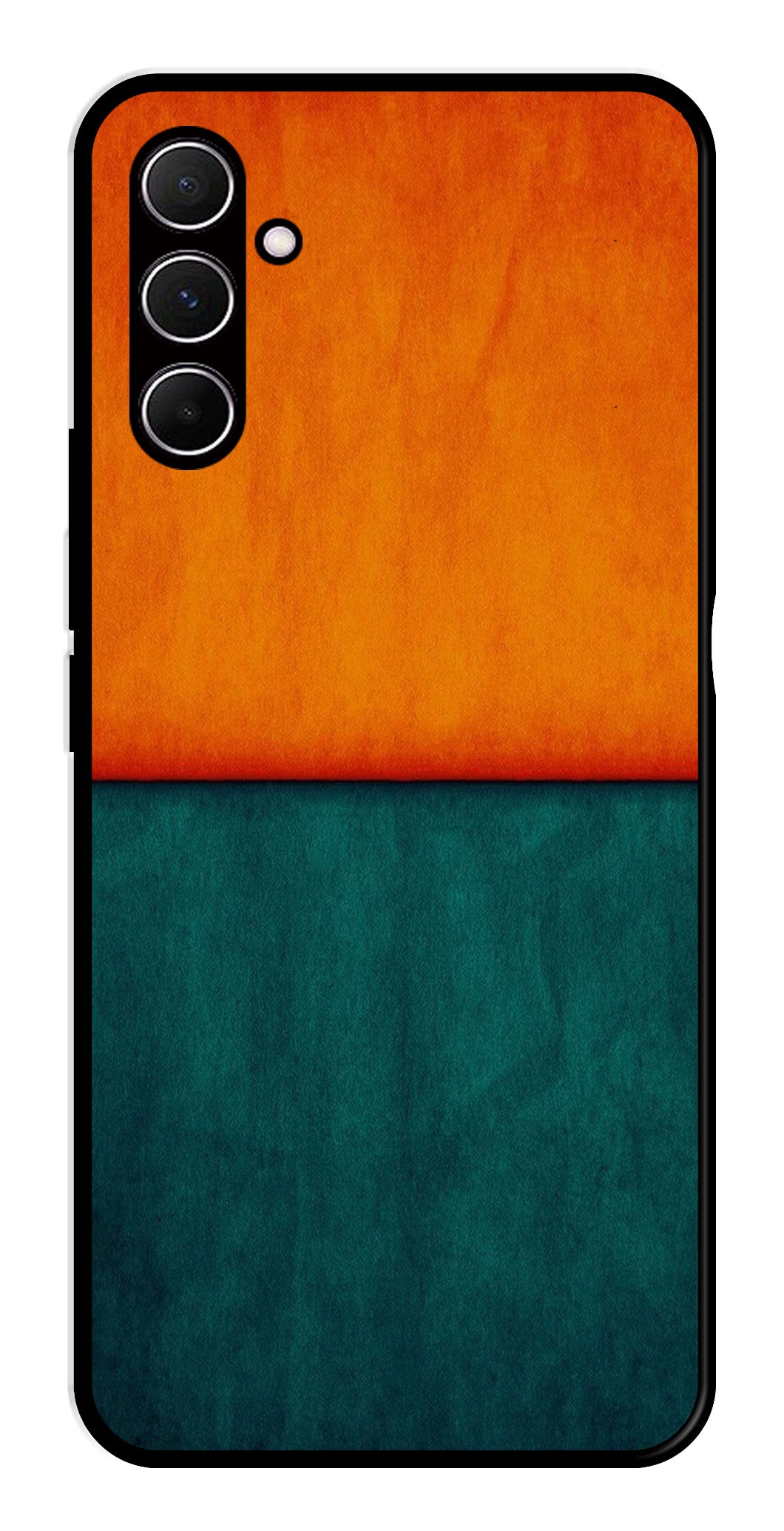 Orange Green Pattern Metal Mobile Case for Samsung Galaxy A55 5G   (Design No -45)