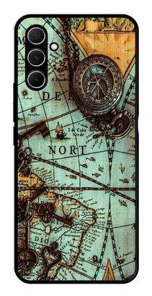 Map Design Metal Mobile Case for Samsung Galaxy A55 5G