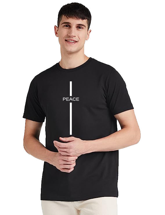TheStyleO Cotton Half Sleeve Peace Tees| T-Shirt