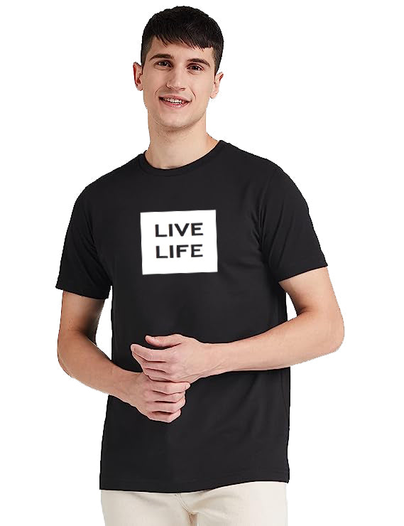 TheStyleO Cotton Half Sleeve Live Life Tees| T-Shirt