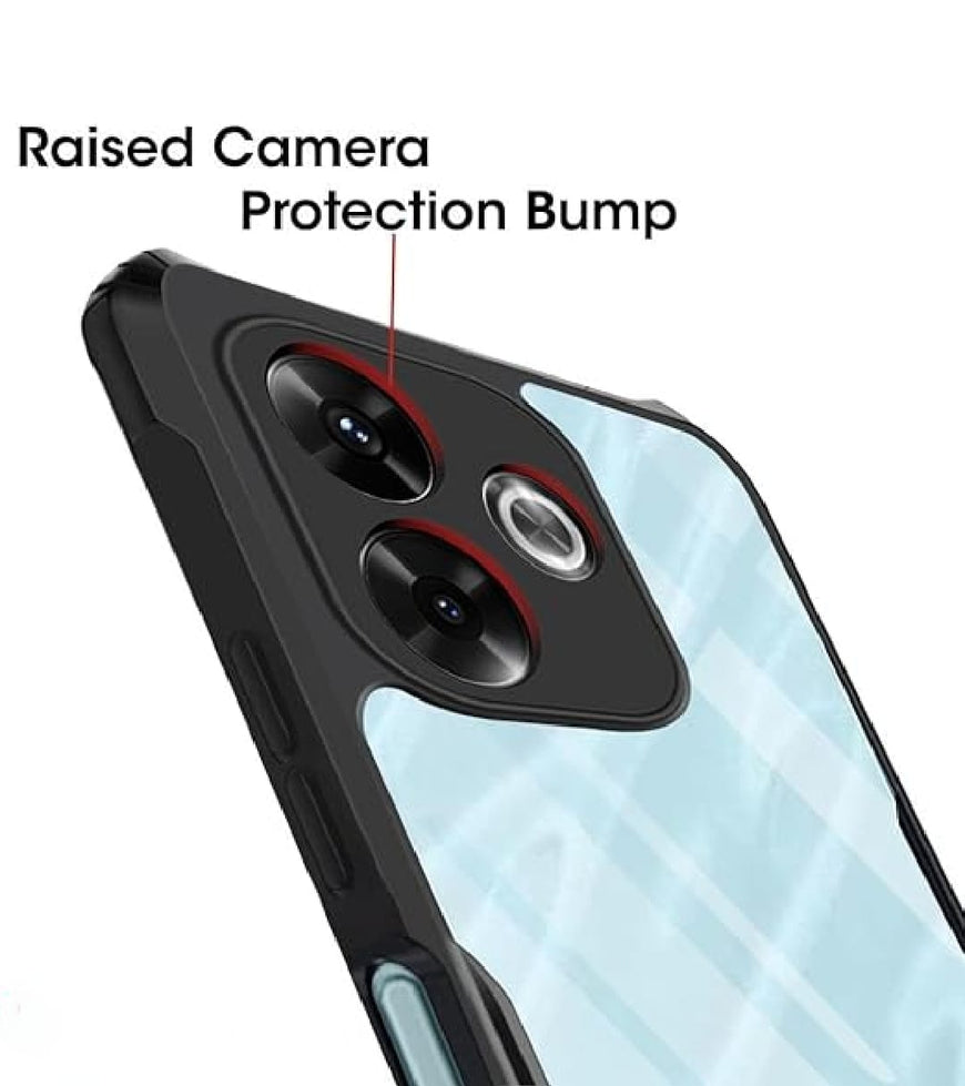 Shockproof Transparent Back Cover - Rugged Black Edges