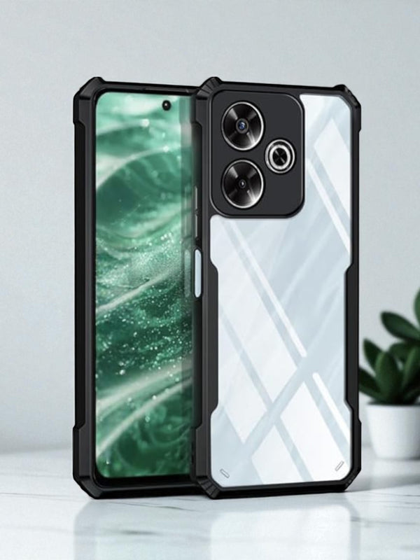 Shockproof Transparent Back Cover - Rugged Black Edges