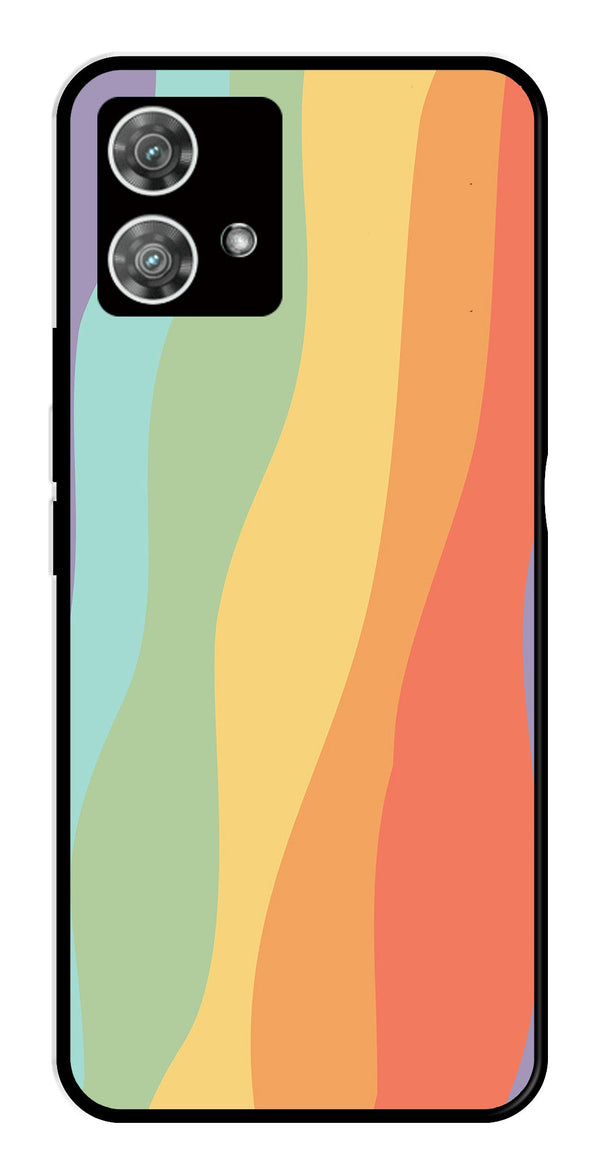Muted Rainbow Metal Mobile Case for Moto Edge 40 5G   (Design No -02)