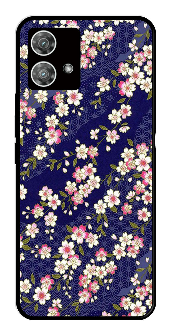 Flower Design Metal Mobile Case for Moto Edge 40 5G   (Design No -25)