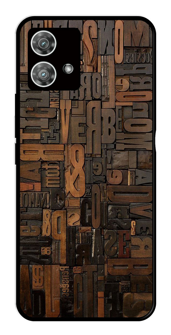 Alphabets Metal Mobile Case for Moto Edge 40 5G   (Design No -32)