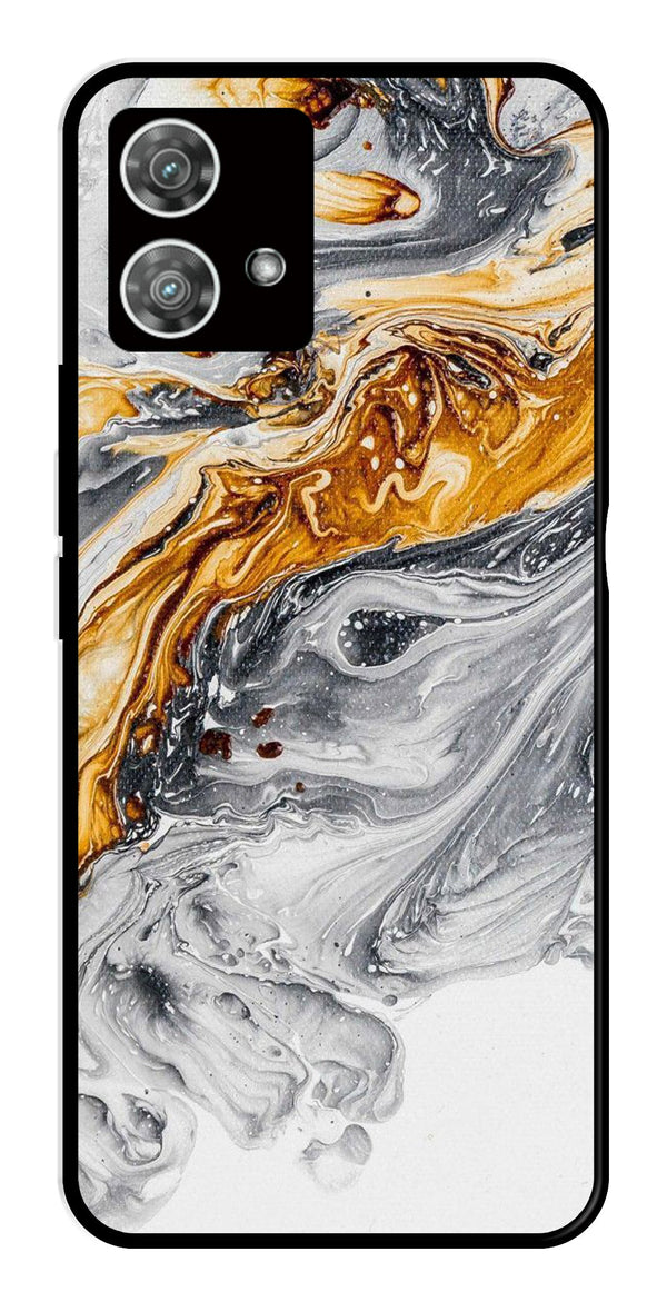 Marble Pattern Metal Mobile Case for Moto Edge 40 5G   (Design No -36)