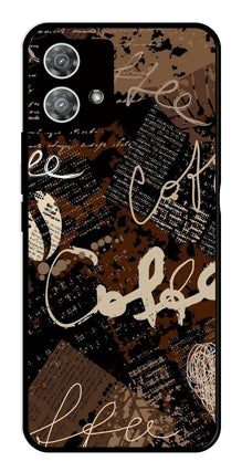 Coffee Pattern Metal Mobile Case for Moto Edge 40 5G