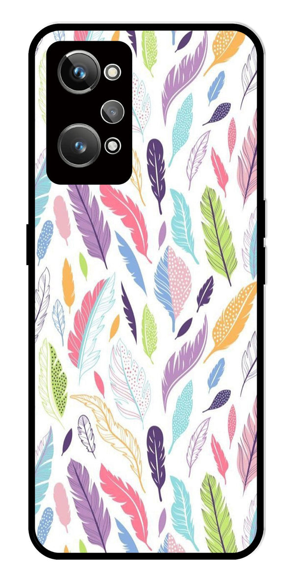 Colorful Feathers Metal Mobile Case for Realme GT 2   (Design No -06)