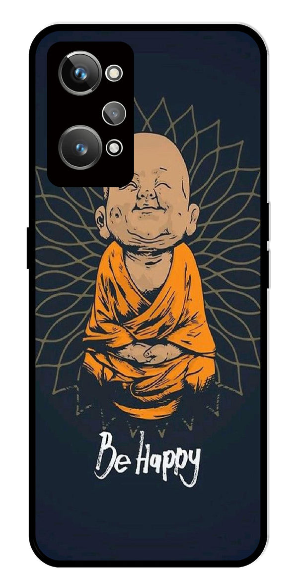 Be Happy Metal Mobile Case for Realme GT 2   (Design No -27)