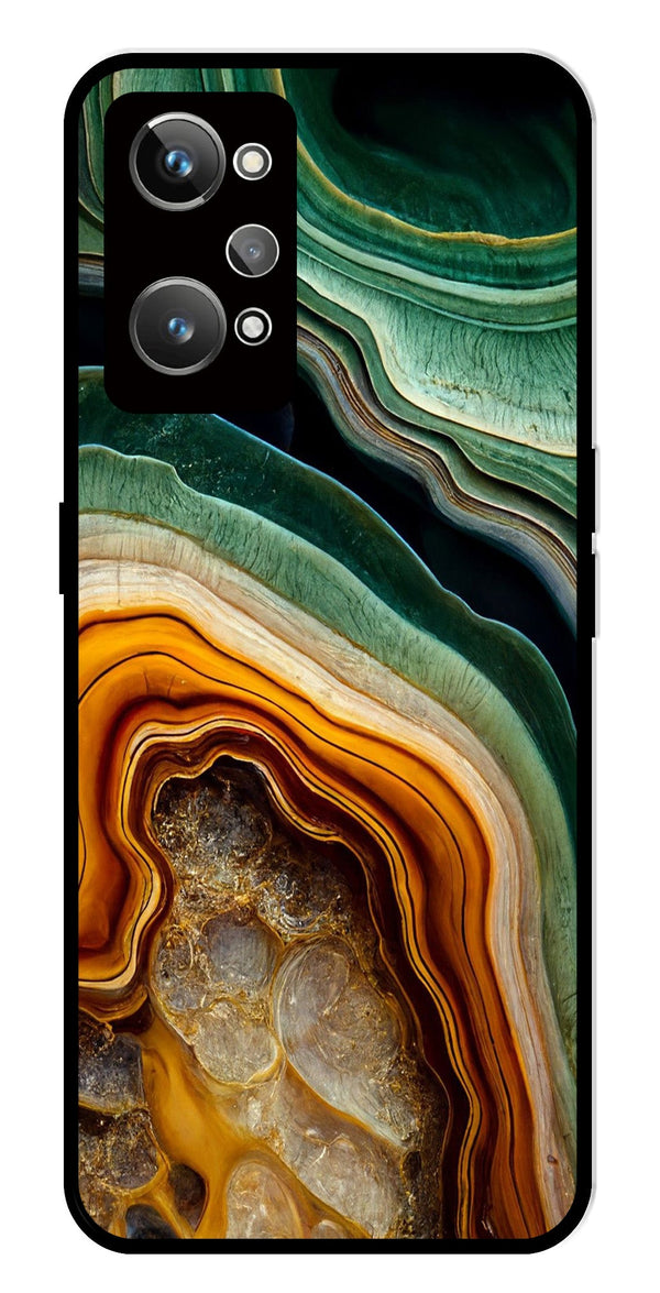 Marble Design Metal Mobile Case for Realme GT 2   (Design No -28)