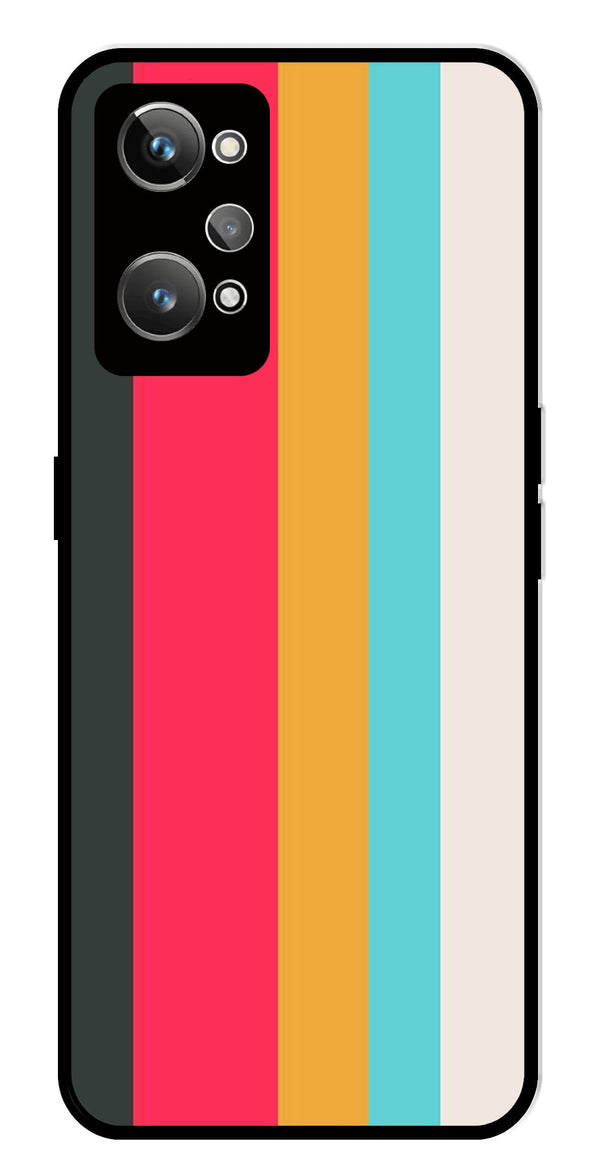 Muted Rainbow Metal Mobile Case for Realme GT 2   (Design No -31)