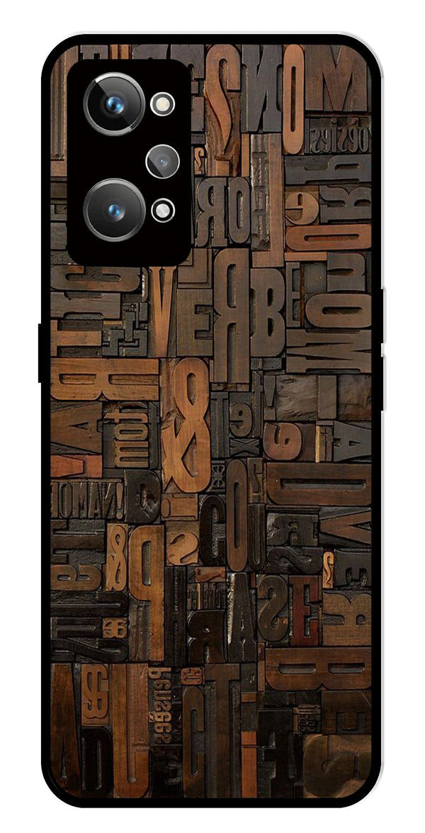 Alphabets Metal Mobile Case for Realme GT 2   (Design No -32)