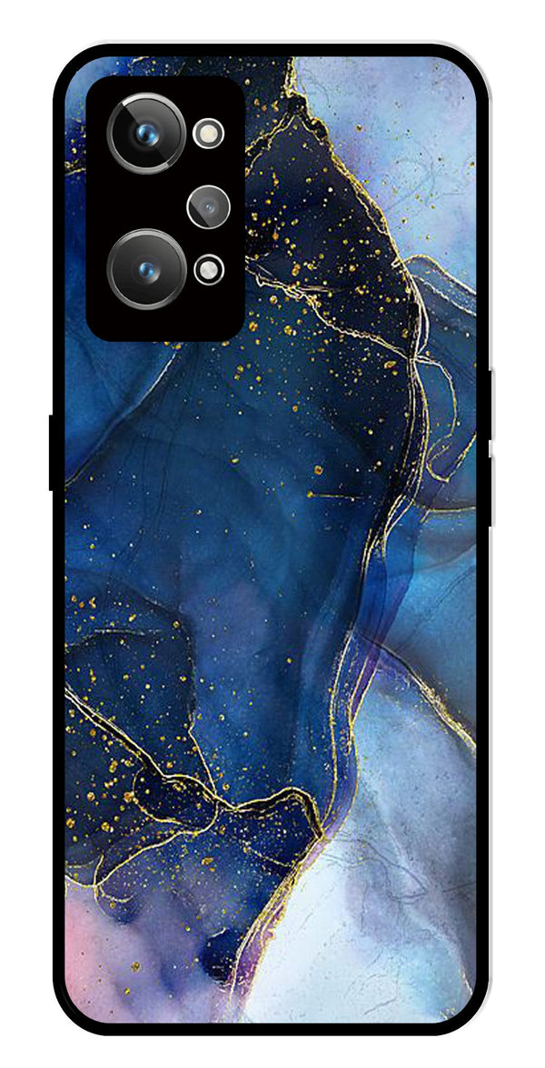 Blue Marble Metal Mobile Case for Realme GT 2   (Design No -34)