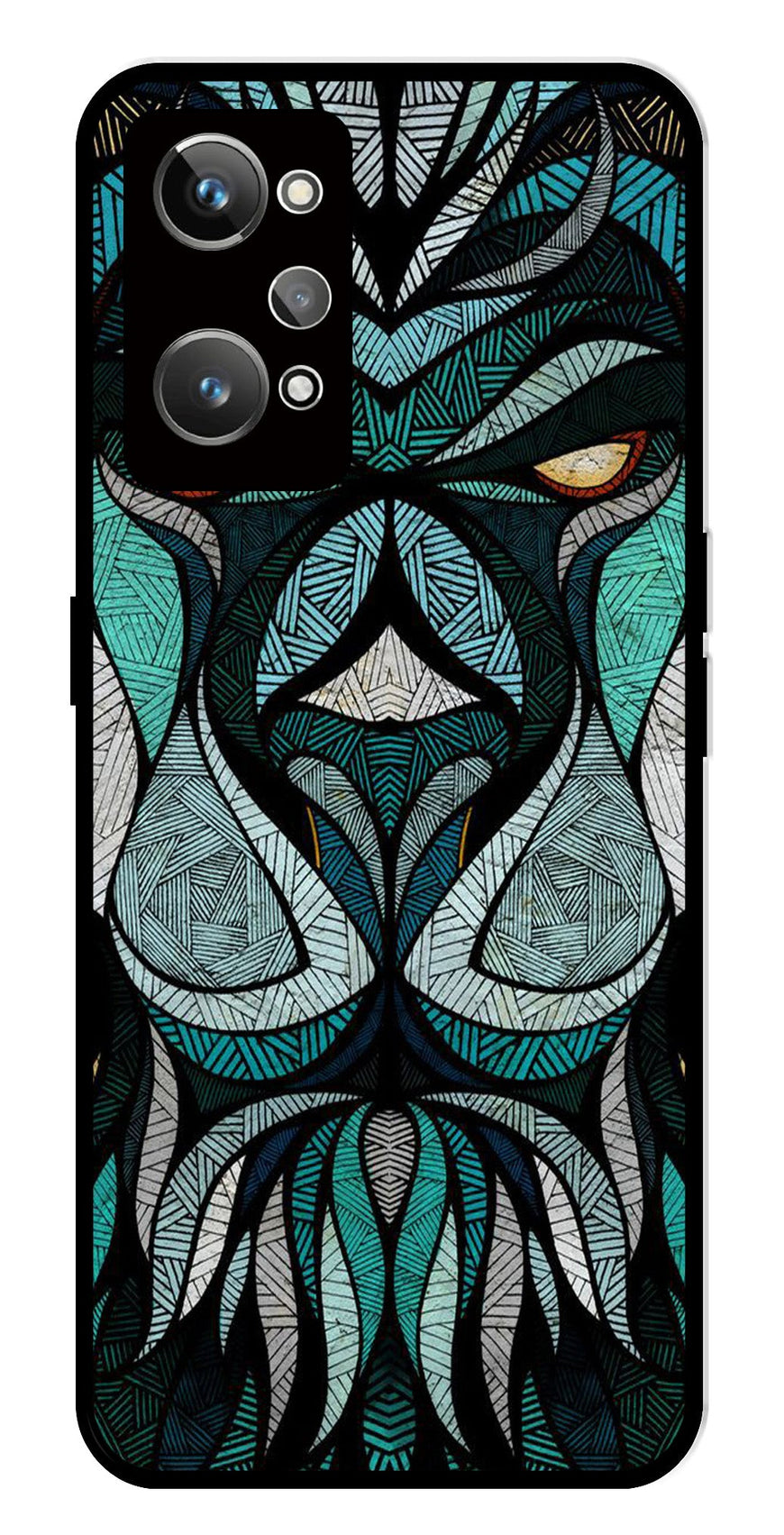 Lion Pattern Metal Mobile Case for Realme GT Neo 2   (Design No -40)