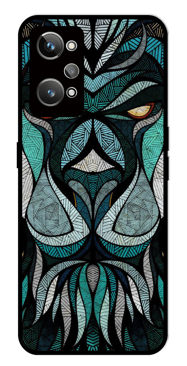 Lion Pattern Metal Mobile Case for Realme GT 2   (Design No -40)